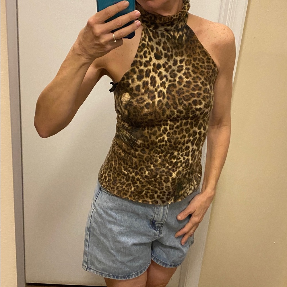 Leopard Print Vintage Halter Top